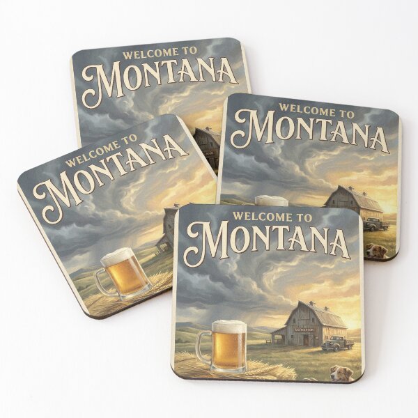 Item preview, Welcome to Montana Open Range Farmhouse Ale Poster designed and sold by Cozy-Old-Pub.