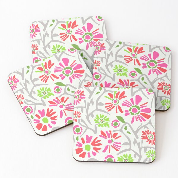 Item preview, Desert. Green and pink flowers on a light cream background designed and sold by Alex  Blud.