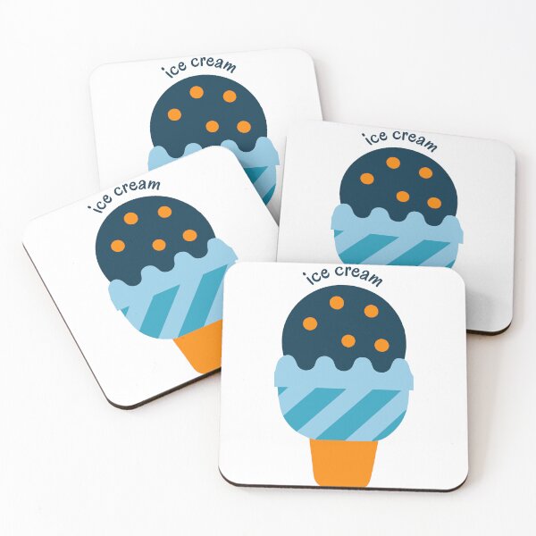 Item preview, Bold Blue and Orange Ice Cream Scoop Cone Design designed and sold by Jirada.