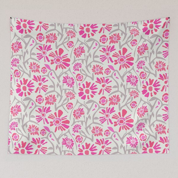 Item preview, Desert. Pink flowers on a light cream background designed and sold by Alex  Blud.