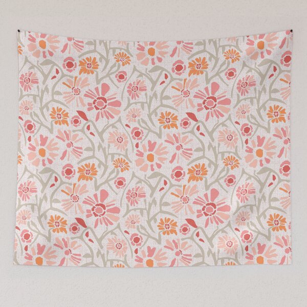 Item preview, Desert. Light coral flowers on a light cream background designed and sold by Alex  Blud.