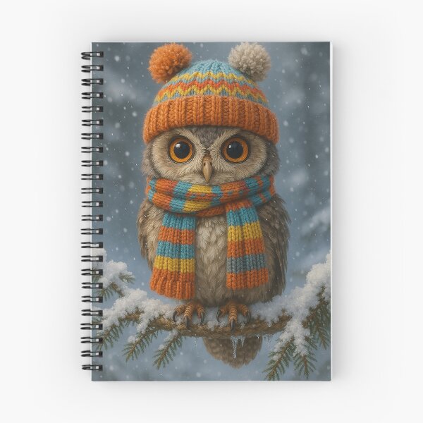 Item preview, Winter Solstice - Colorful Winter Owl with Knitted Hat and Scarf designed and sold by WhimsyHeartCrafts - TonnyFroyen.com.