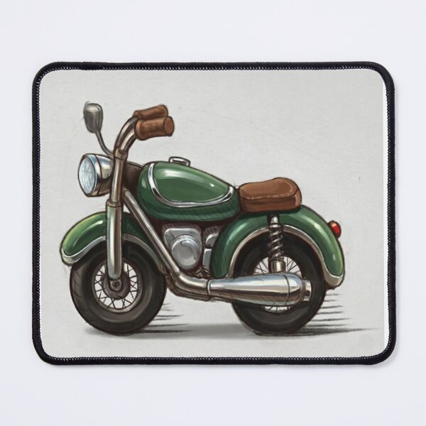 Item preview, Vintage Green Motorcycle Art | Retro Motorbike Scooter Illustration Classic Ride designed and sold by mumeaw.