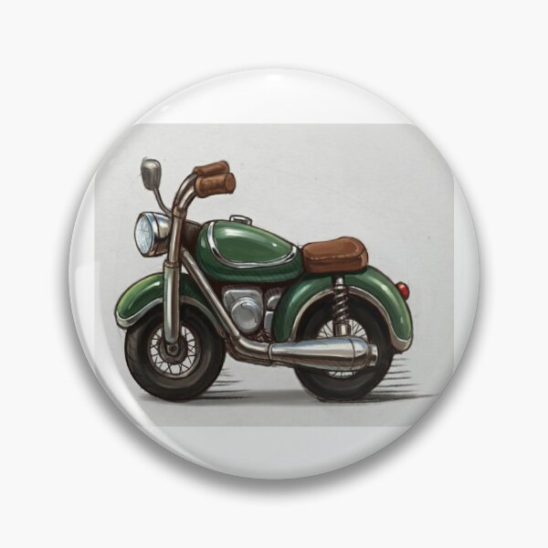 Item preview, Vintage Green Motorcycle Art | Retro Motorbike Scooter Illustration Classic Ride designed and sold by mumeaw.