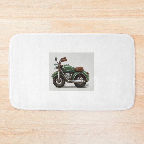 Item preview, Vintage Green Motorcycle Art | Retro Motorbike Scooter Illustration Classic Ride designed and sold by mumeaw.