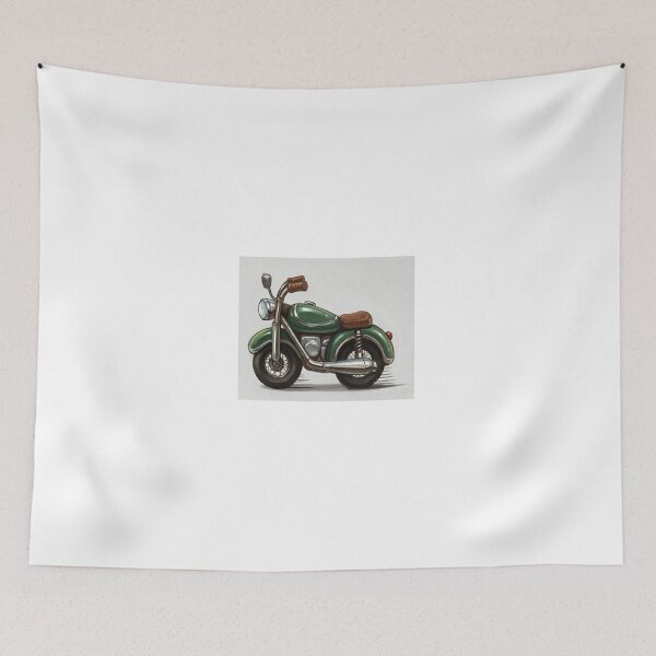 Item preview, Vintage Green Motorcycle Art | Retro Motorbike Scooter Illustration Classic Ride designed and sold by mumeaw.