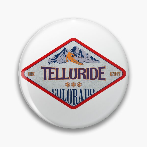 Item preview, Telluride Ski Resort, Colorado, Vintage skiing badge design designed and sold by Wanderful-roads.