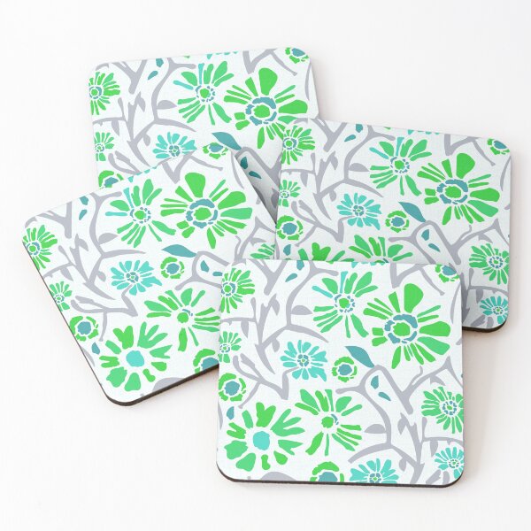 Item preview, Desert. Green flowers on a white background designed and sold by Alex  Blud.