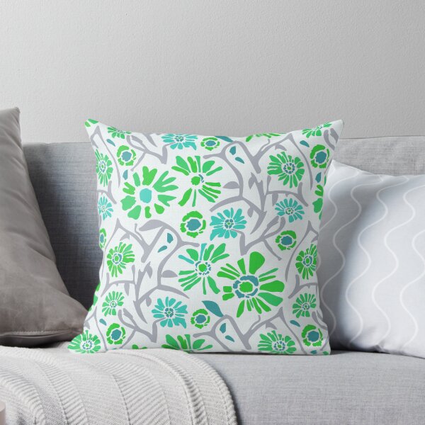 Item preview, Desert. Green flowers on a white background designed and sold by Alex  Blud.
