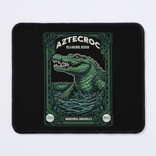 Item preview, Aztec Crocodile – Isla Holbox Mexico Vintage Reptile Poster designed and sold by Mafiadonar.