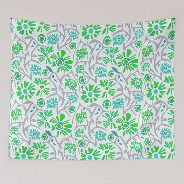 Item preview, Desert. Green flowers on a white background designed and sold by Alex  Blud.