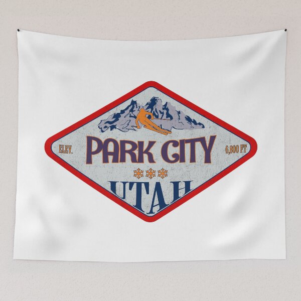 Item preview, Park City Ski Resort, Utah, Vintage skiing badge design designed and sold by Wanderful-roads.