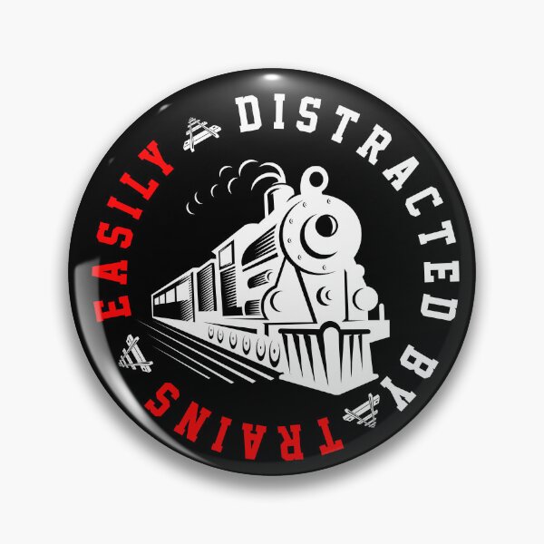 Item preview, Easily Distracted By Trains Funny Railway Lover designed and sold by LounisArt.