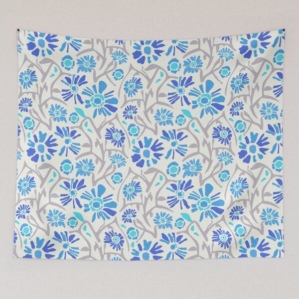 Item preview, Desert. Blue flowers on a white background designed and sold by Alex  Blud.