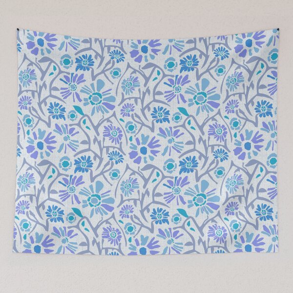 Item preview, Desert. Blue flowers on a gray and white background designed and sold by Alex  Blud.