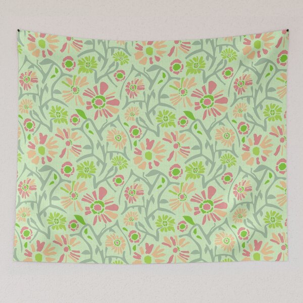 Item preview, Desert. Coral flowers on a bright green background designed and sold by Alex  Blud.