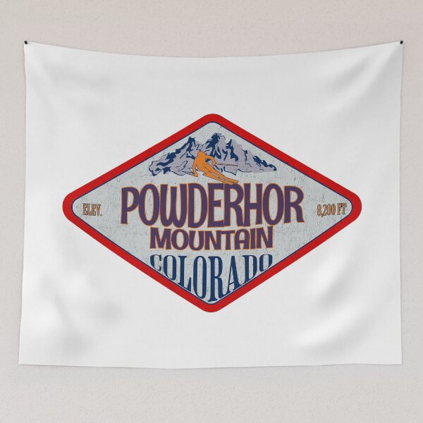 Item preview, Powderhorn Mountain Ski Resort, Colorado, Vintage skiing badge design designed and sold by Wanderful-roads.