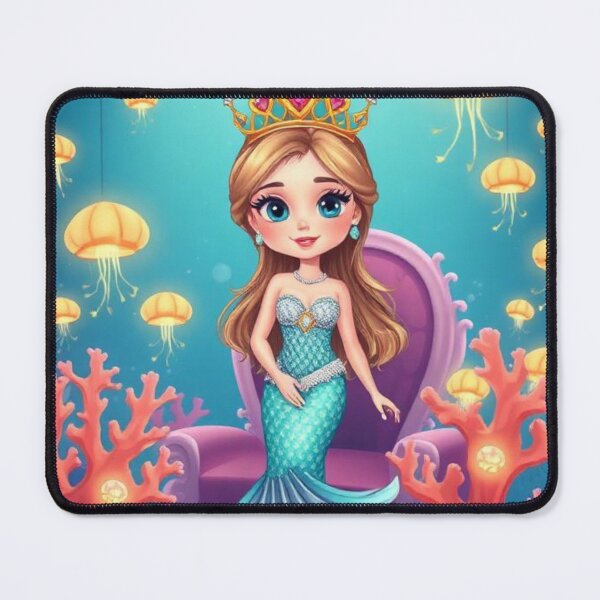 Item preview, Underwater Coral Princess – Pearl Crown, Mermaid Tail & Glowing Jellyfish Fantasy Art designed and sold by swara-2016.
