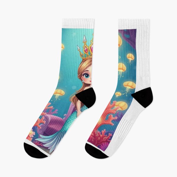 Item preview, Underwater Coral Princess – Pearl Crown, Mermaid Tail & Glowing Jellyfish Fantasy Art designed and sold by swara-2016.