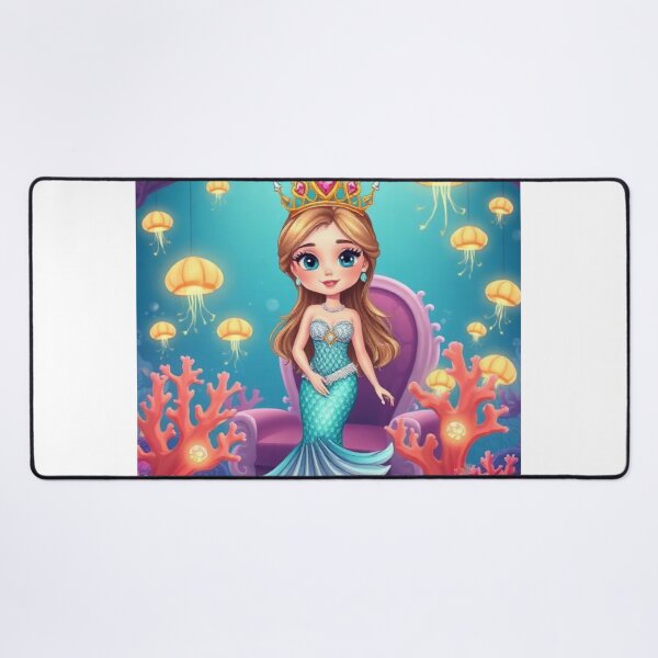 Item preview, Underwater Coral Princess – Pearl Crown, Mermaid Tail & Glowing Jellyfish Fantasy Art designed and sold by swara-2016.