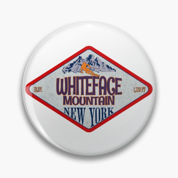 Item preview, Whiteface Mountain Ski Resort, New York, Vintage skiing badge design designed and sold by Wanderful-roads.
