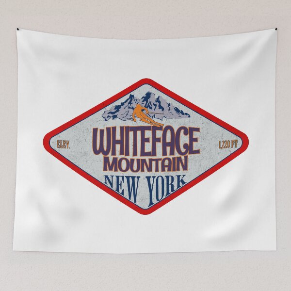 Item preview, Whiteface Mountain Ski Resort, New York, Vintage skiing badge design designed and sold by Wanderful-roads.