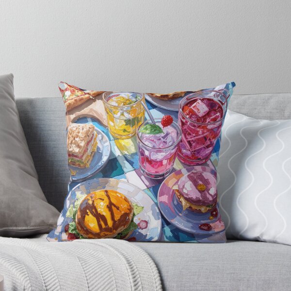 Item preview, Vibrant Summer Picnic – Colorful Food Art with Burgers, Pizza & Lemon Drinks designed and sold by Grafititee.