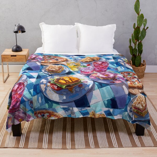 Item preview, Vibrant Summer Picnic – Colorful Food Art with Burgers, Pizza & Lemon Drinks designed and sold by Grafititee.