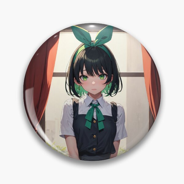 Item preview, Ruka Sarashina Rent-a-Girlfriend Anime Art | Green Ribbon School Uniform Aesthetic designed and sold by iloveanimechibi.
