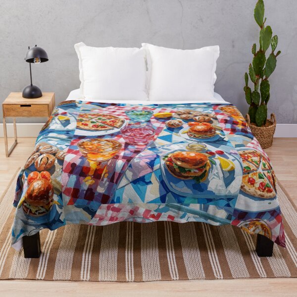 Item preview, Vibrant Summer Picnic – Colorful Food Art with Burgers, Pizza & Lemon Drinks designed and sold by Grafititee.