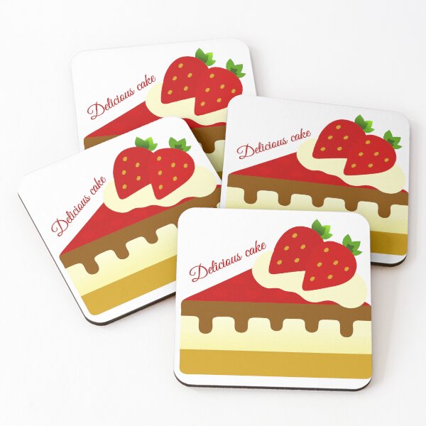 Item preview, Decadent Strawberry Layer Cake Slice with Chocolate Drip designed and sold by Jirada.