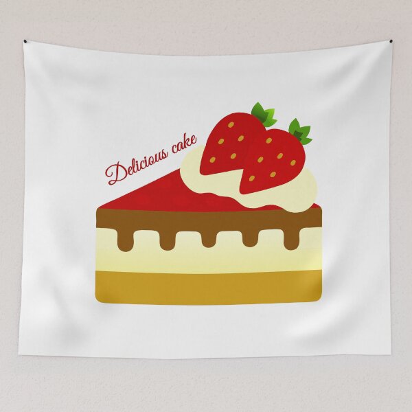 Item preview, Decadent Strawberry Layer Cake Slice with Chocolate Drip designed and sold by Jirada.