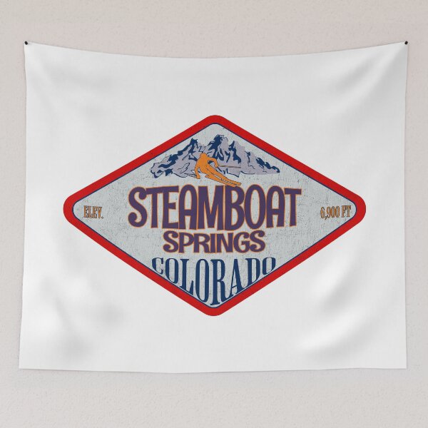 Item preview, Steamboat Springs Ski Resort, Colorado, Vintage skiing badge design designed and sold by Wanderful-roads.
