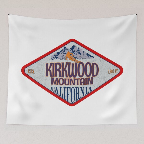 Item preview, Kirkwood Mountain Ski Resort, California, Vintage skiing badge design designed and sold by Wanderful-roads.