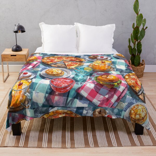Item preview, Vibrant Summer Picnic – Colorful Food Art with Burgers, Pizza & Lemon Drinks designed and sold by Grafititee.