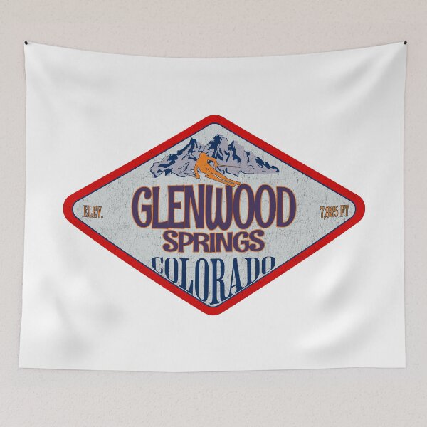 Item preview, Glenwood Springs Ski Resort, Colorado, Vintage skiing badge design designed and sold by Wanderful-roads.