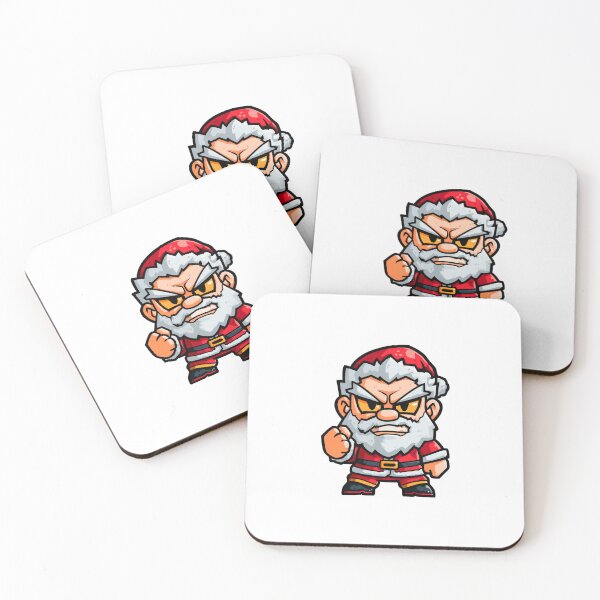 Item preview, Cool angry chibi Santa Claus tough cartoon mascot character bold Christmas illustration festive holiday design designed and sold by Mimoshi ⭐⭐⭐⭐⭐.