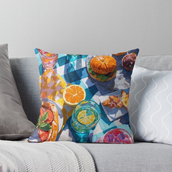 Item preview, Vibrant Summer Picnic – Colorful Food Art with Burgers, Pizza & Lemon Drinks designed and sold by Grafititee.
