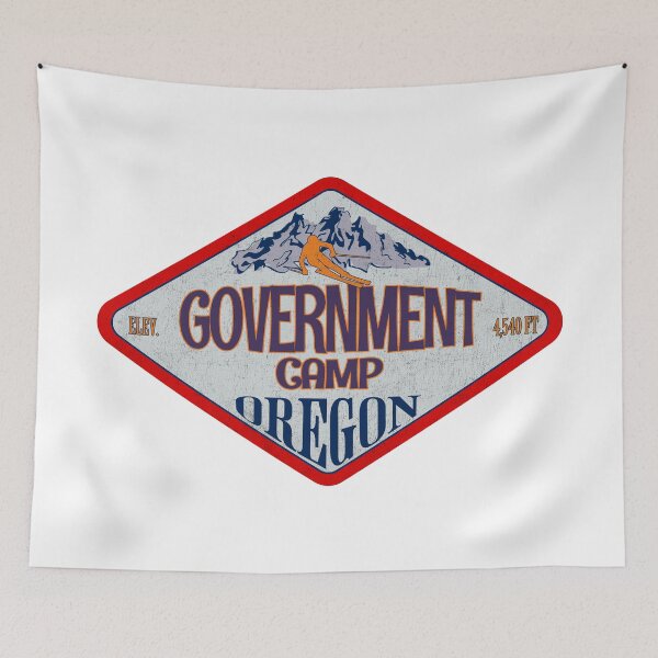 Item preview, Government Camp Ski Resort, Oregon, Vintage skiing badge design designed and sold by Wanderful-roads.