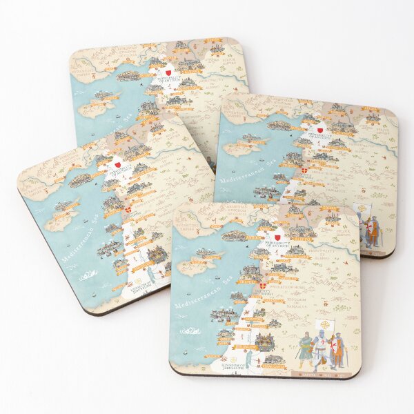 Item preview, Map of Crusader States 1135 designed and sold by QatlasMap Shop.