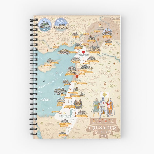 Item preview, Map of Crusader States 1135 designed and sold by QatlasMap Shop.