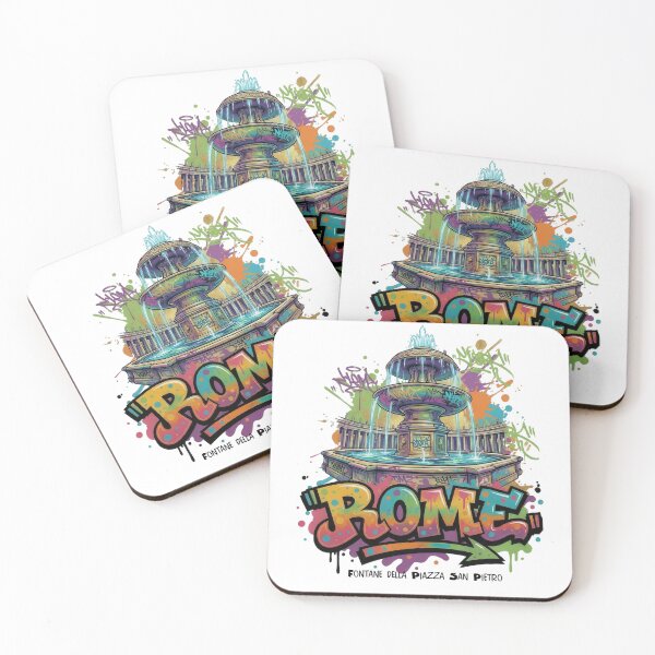 Item preview, Fontane di San Pietro – Twins of Water and Stone - Vibrant Graffiti Design designed and sold by Earth Celebration Designs.