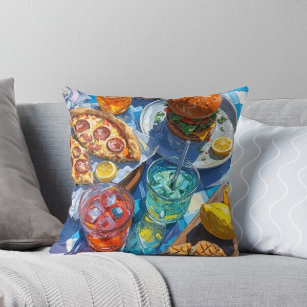 Item preview, Vibrant Summer Picnic – Colorful Food Art with Burgers, Pizza & Lemon Drinks designed and sold by Grafititee.