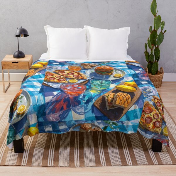 Item preview, Vibrant Summer Picnic – Colorful Food Art with Burgers, Pizza & Lemon Drinks designed and sold by Grafititee.