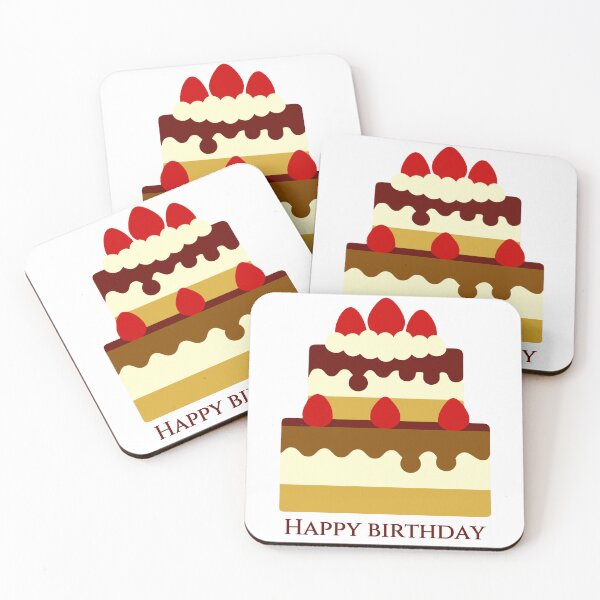 Item preview, Happy Birthday Two Tiered Strawberry Celebration Cake designed and sold by Jirada.