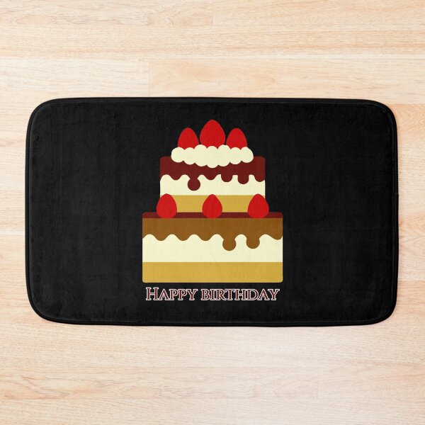 Item preview, Happy Birthday Two Tiered Strawberry Celebration Cake designed and sold by Jirada.