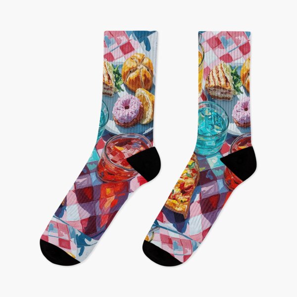 Item preview, Vibrant Summer Picnic – Colorful Food Art with Burgers, Pizza & Lemon Drinks designed and sold by Grafititee.