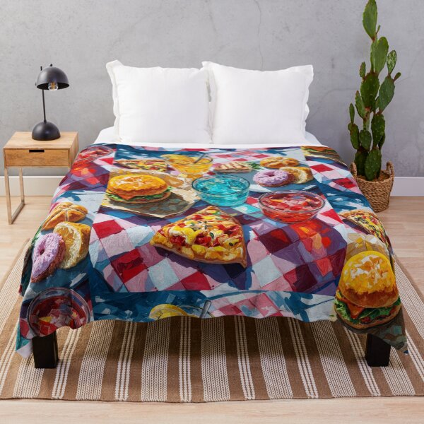 Item preview, Vibrant Summer Picnic – Colorful Food Art with Burgers, Pizza & Lemon Drinks designed and sold by Grafititee.