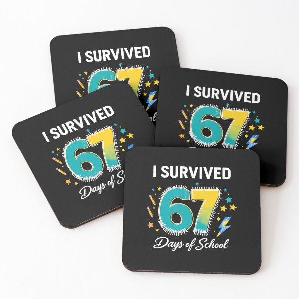 Item preview, I Survived 67 Days Of School - Funny Teachers Students Meme designed and sold by MelanieMiram1.