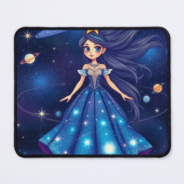 Item preview, Galaxy Star Princess – Constellation Gown, Orbiting Planets & Cosmic Dust Hair Fantasy Art designed and sold by swara-2016.